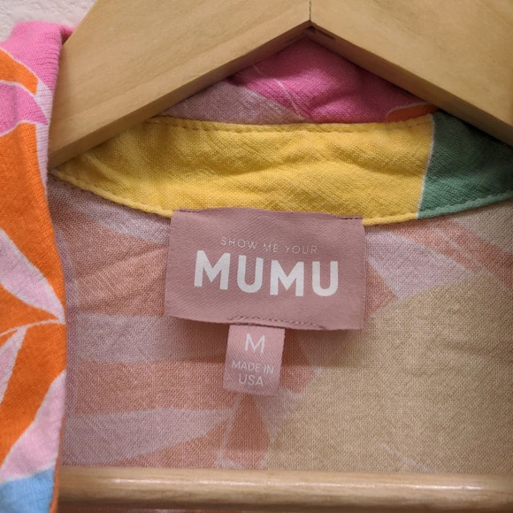 Show me your Mumu bright floral button down shirt size M - Picture 4 of 5